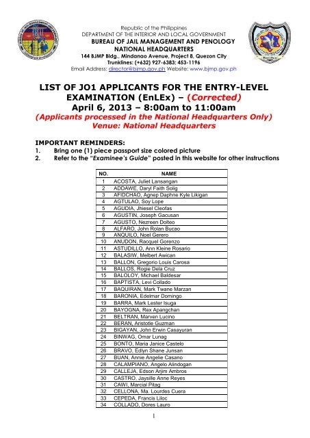 oraj bjmp gov ph|Attention JO1 applicants! .